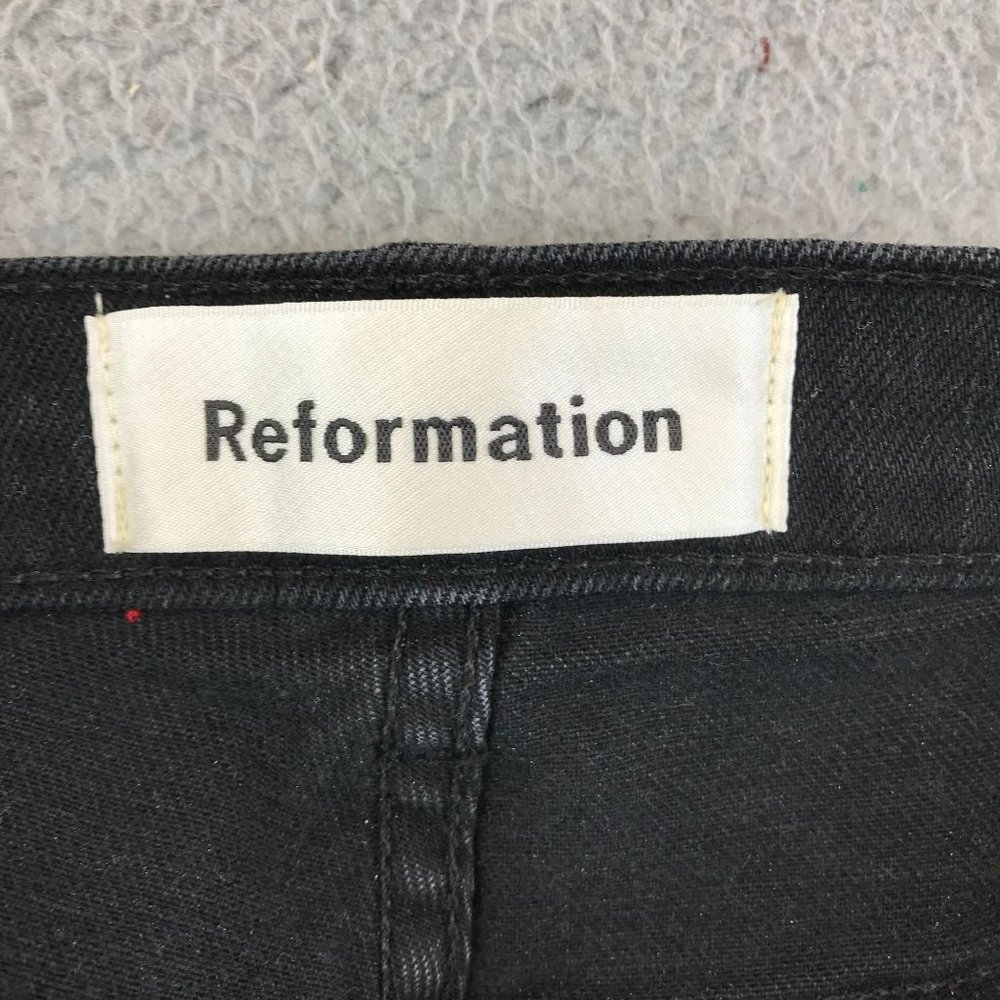NWT Reformation Jeans Womens Hepburn Skinny Jeans Size 25 Black High Rise - Picture 3 of 11